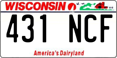 WI license plate 431NCF
