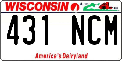 WI license plate 431NCM