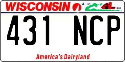 WI license plate 431NCP
