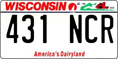 WI license plate 431NCR