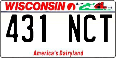 WI license plate 431NCT
