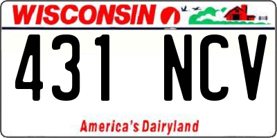 WI license plate 431NCV