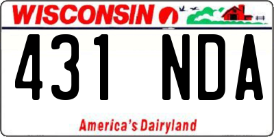 WI license plate 431NDA