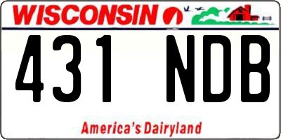 WI license plate 431NDB
