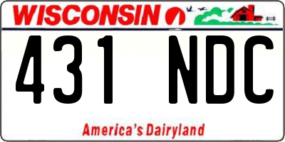 WI license plate 431NDC