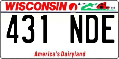 WI license plate 431NDE