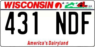 WI license plate 431NDF