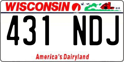 WI license plate 431NDJ