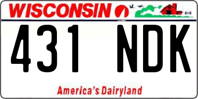 WI license plate 431NDK