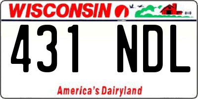 WI license plate 431NDL