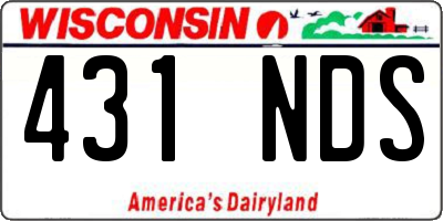 WI license plate 431NDS