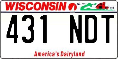 WI license plate 431NDT