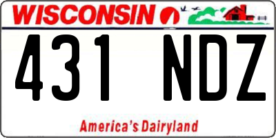 WI license plate 431NDZ