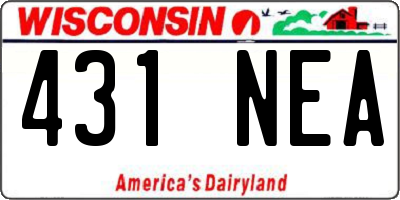 WI license plate 431NEA