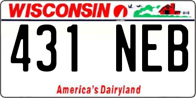 WI license plate 431NEB
