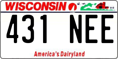 WI license plate 431NEE