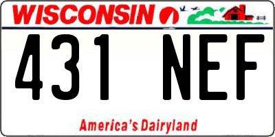WI license plate 431NEF