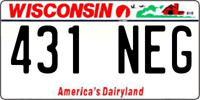 WI license plate 431NEG