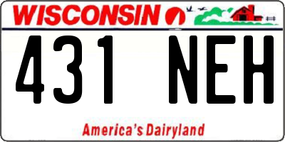 WI license plate 431NEH