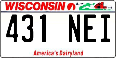 WI license plate 431NEI