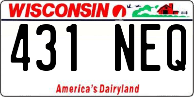 WI license plate 431NEQ