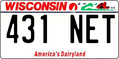 WI license plate 431NET