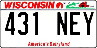 WI license plate 431NEY