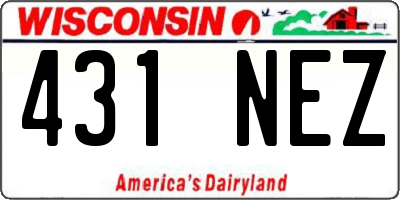WI license plate 431NEZ
