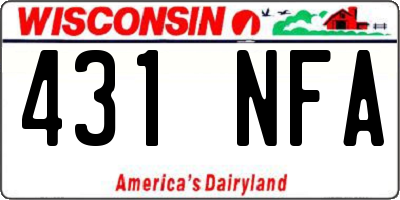 WI license plate 431NFA