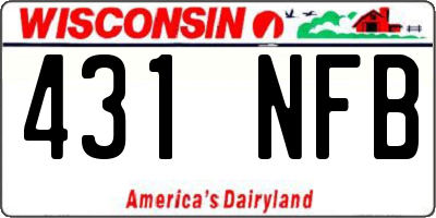 WI license plate 431NFB