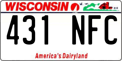 WI license plate 431NFC