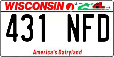 WI license plate 431NFD