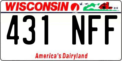 WI license plate 431NFF