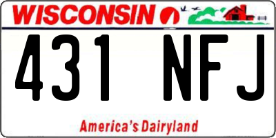 WI license plate 431NFJ