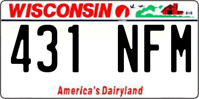 WI license plate 431NFM