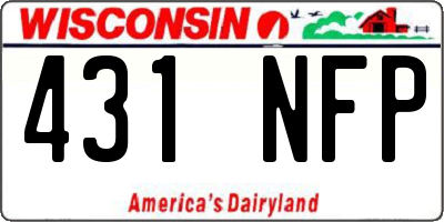 WI license plate 431NFP