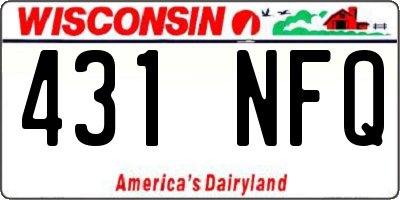 WI license plate 431NFQ