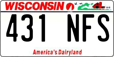 WI license plate 431NFS