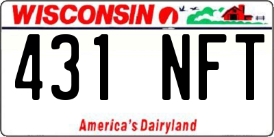 WI license plate 431NFT