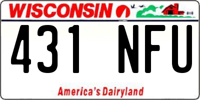 WI license plate 431NFU
