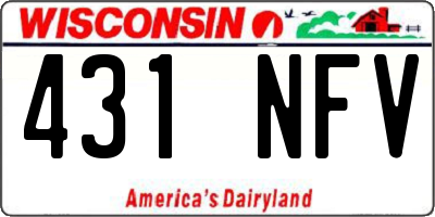 WI license plate 431NFV