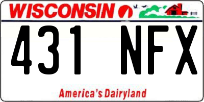 WI license plate 431NFX