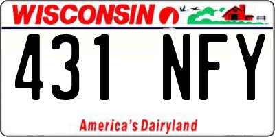 WI license plate 431NFY