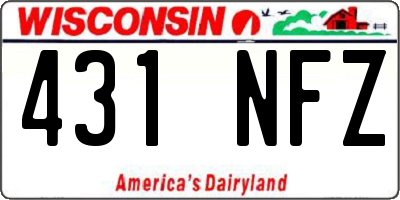 WI license plate 431NFZ