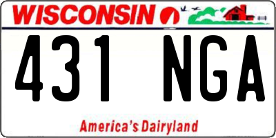 WI license plate 431NGA