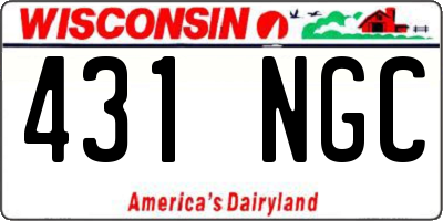WI license plate 431NGC