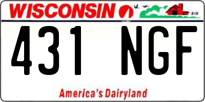 WI license plate 431NGF