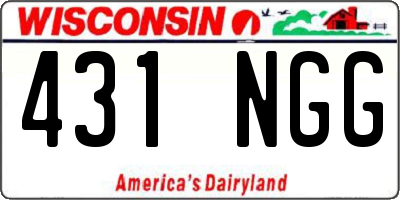 WI license plate 431NGG