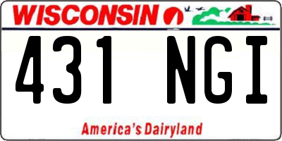 WI license plate 431NGI