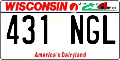 WI license plate 431NGL